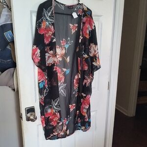 Floral Black Sheer Women's Cape